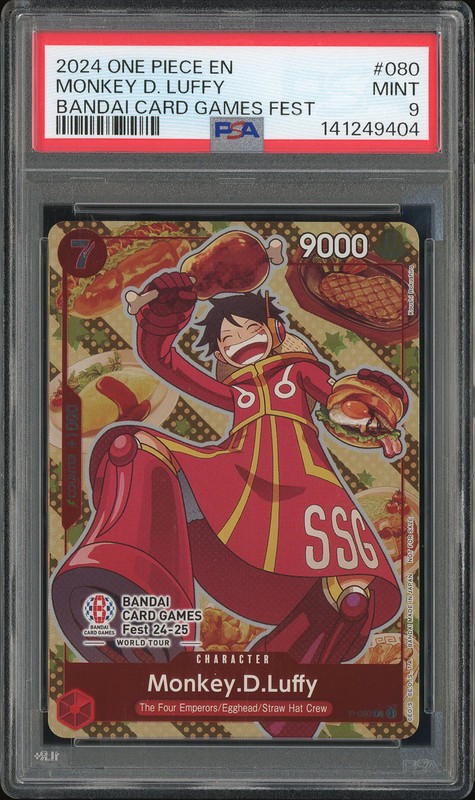 One Piece Monkey D. Luffy #P-080 Bandai Card Games Fest Promo PSA 9