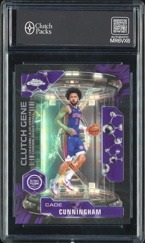 2025 Topps Chrome Clutch Gene Cade Cunningham #CG-18 Purple /75