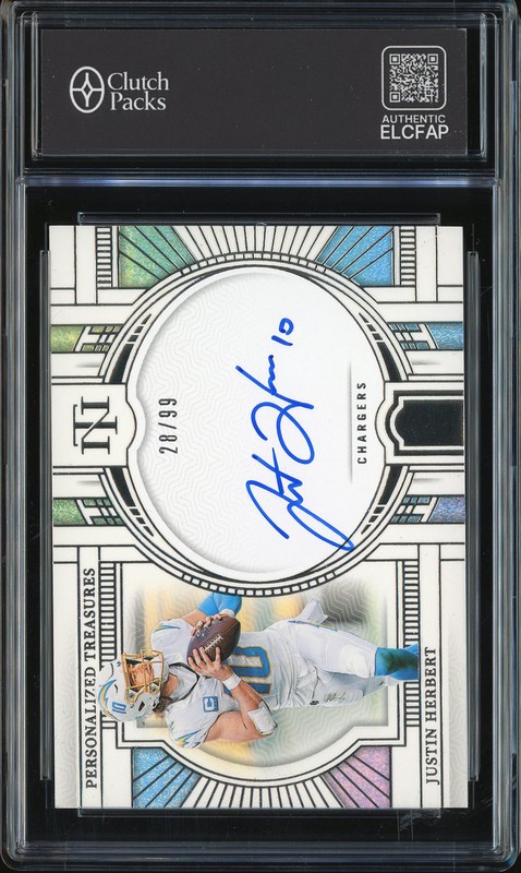 2023 Panini National Treasures Personalized Treasures Justin Herbert #PT-JH Autograph /99