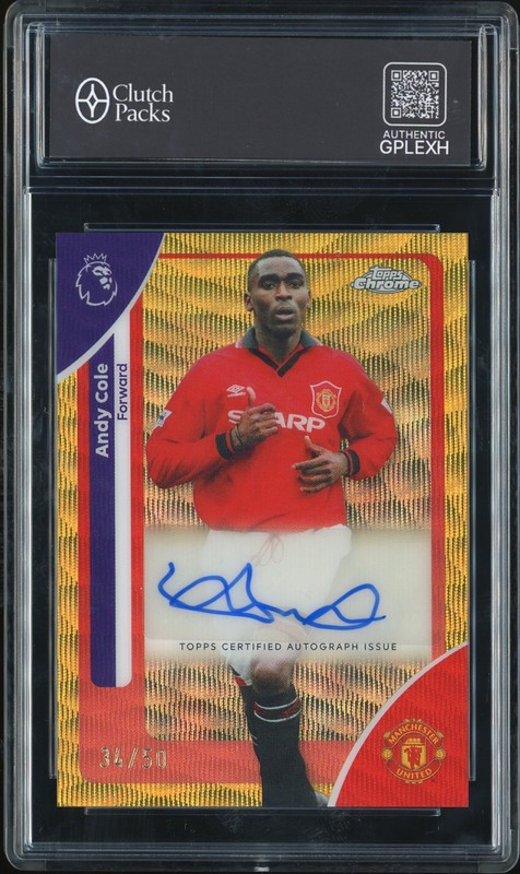 2026 Topps Chrome Andy Cole #CA-AC Gold Refractor Autograph /50