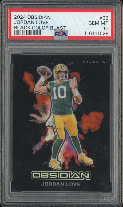 2024 Obsidian Black Color Blast Jordan Love #22 PSA 10