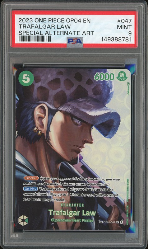 One Piece Trafalgar Law #OP01-047 Romance Dawn SR PSA 9