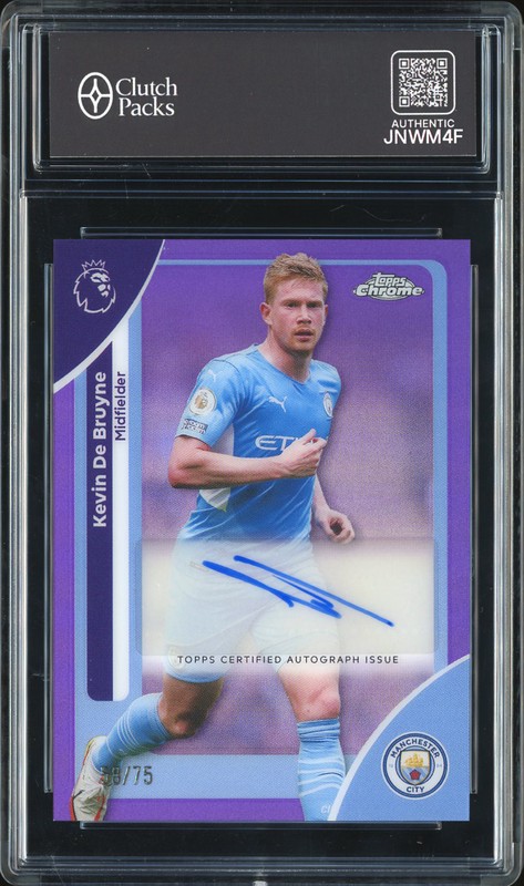2026 Topps Chrome Premier League Kevin De Bruyne #CA-KDB Purple /75 Autograph