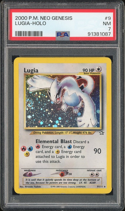 2000 Pokémon Neo Genesis Lugia-Holo #9 PSA 7