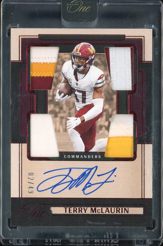 2024 Panini One Terry McLaurin #56 Autograph Quad Patch /49