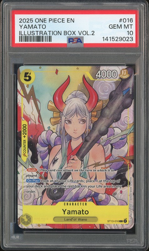 One Piece Yamato #ST13-016 Ultra Deck: The Three Brothers Reprint PSA 10