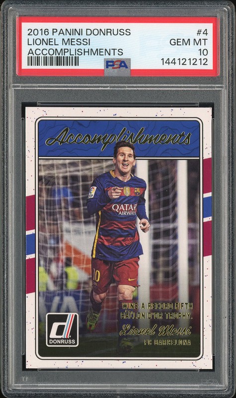 2016 Panini Donruss Accomplishments Lionel Messi #4 PSA 10