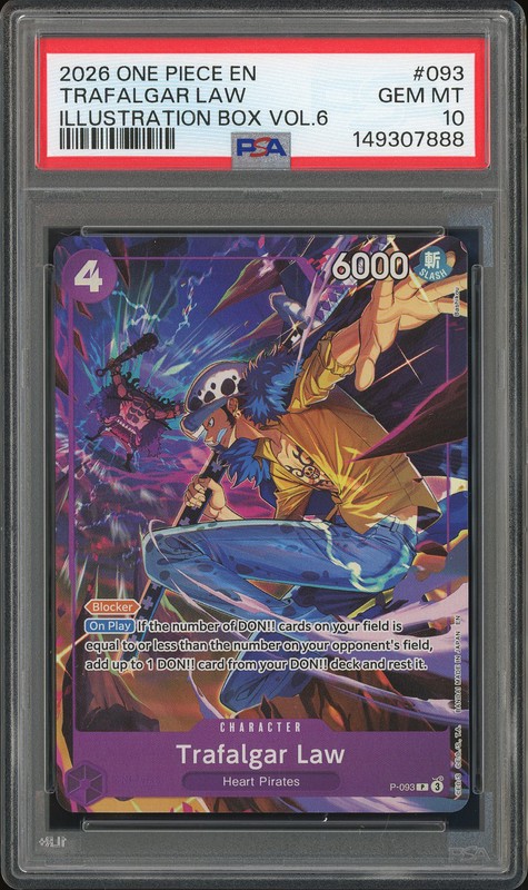 One Piece Trafalgar Law #P-093 Illustration Box Vol. 6 Promo PSA 10