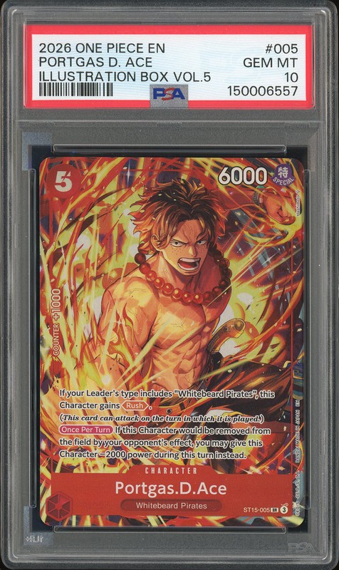 One Piece Portgas D. Ace #ST15-005 Starter Deck 15: Edward Newgate SR PSA 10