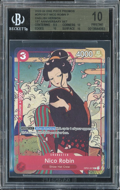 One Piece Nico Robin #OP01-017 English Version 1st Anniversary BGS 10