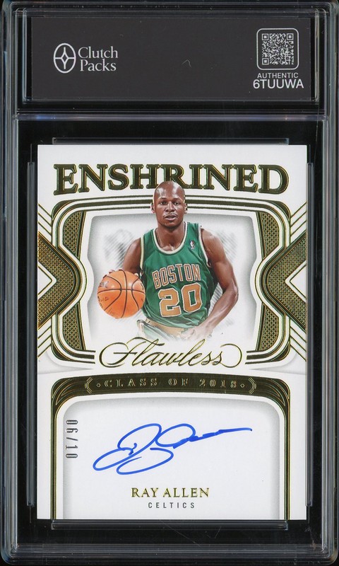 2023-24 Panini Flawless Enshrined Signatures Ray Allen #ES-RAY Gold Autograph /10