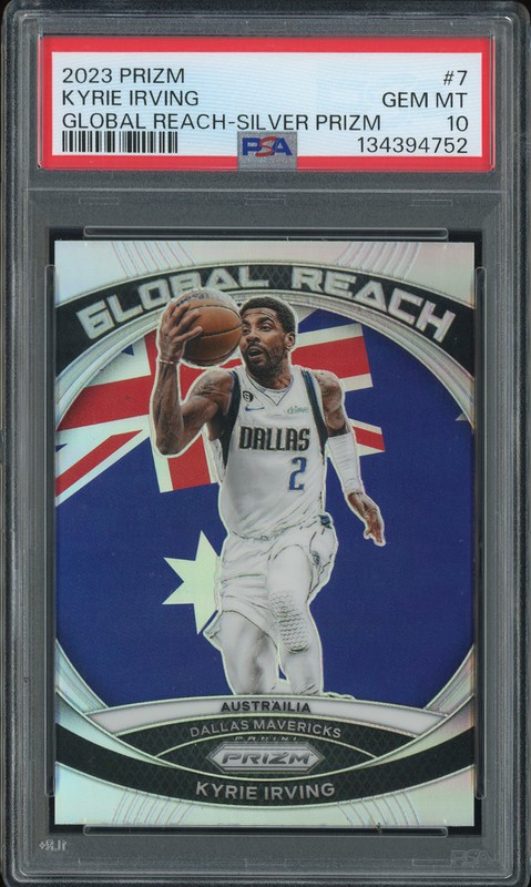 2023 Prizm Global Reach Kyrie Irving #7 Silver Prizm PSA 10