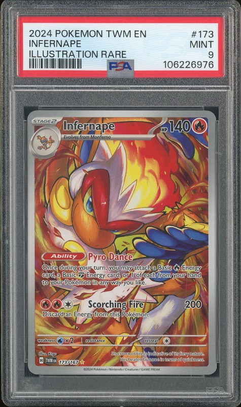 2024 Pokemon Twilight Masquerade Illustration Rare Infernape #173 PSA 9