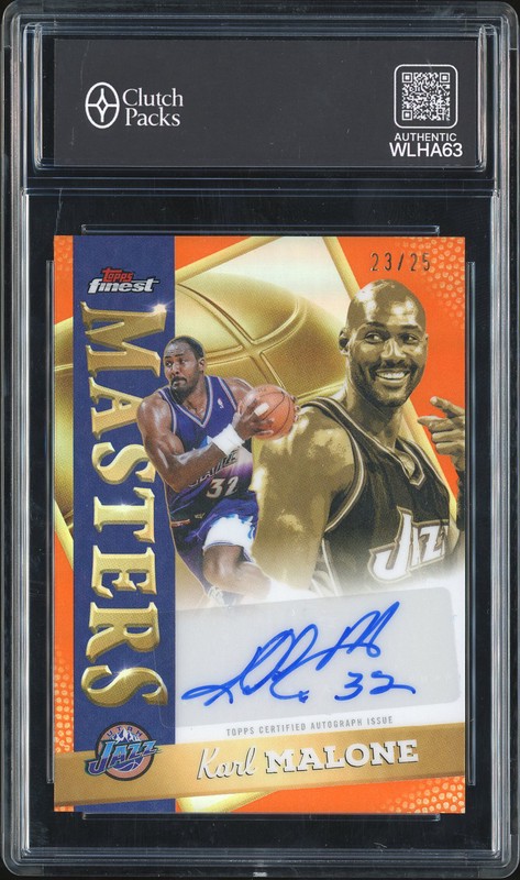 2025-26 Topps Finest Masters Autograph Karl Malone #MA-KL Orange /25