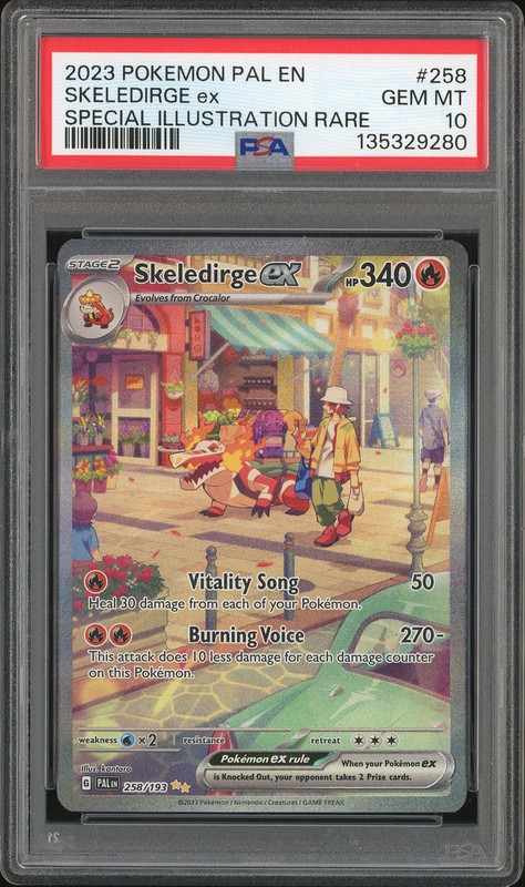 2023 Pokemon Paldea Evolved Special Illustration Rare Skeledirge ex #258 PSA 10