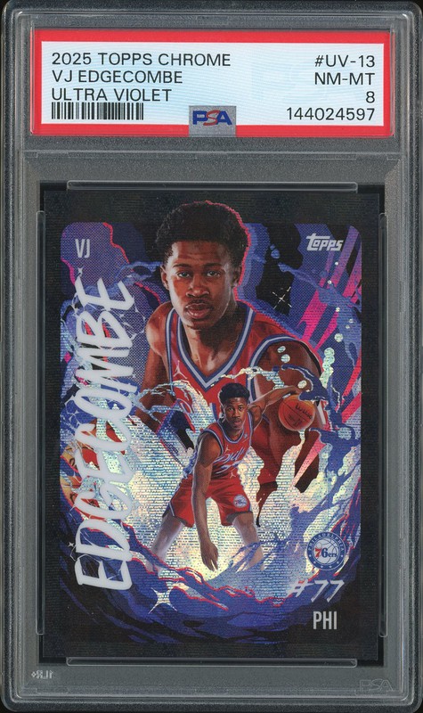 2025 Topps Chrome Ultra Violet VJ Edgecombe #UV-13 PSA 8