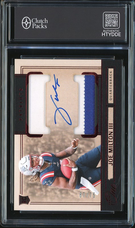 2024 Panini One New England Patriots Joe Milton III #35 Patch Autograph /75