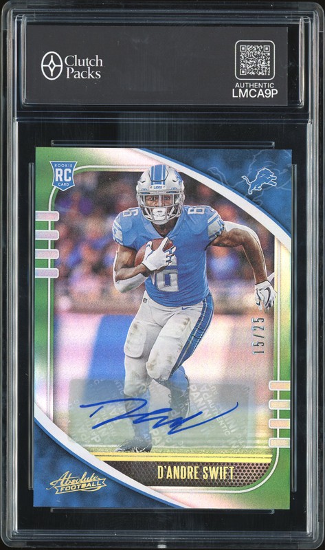 2020 Absolute Football D'Andre Swift #124 Green Autograph /25