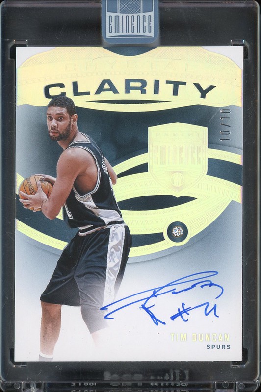 2024-25 Panini Eminence Crystal Clarity Tim Duncan #CCD-DUN Diamond Autograph /10