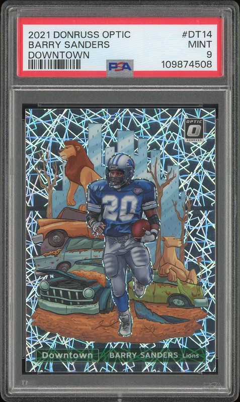 2021 Donruss Optic Downtown Barry Sanders #DT-14 PSA 9