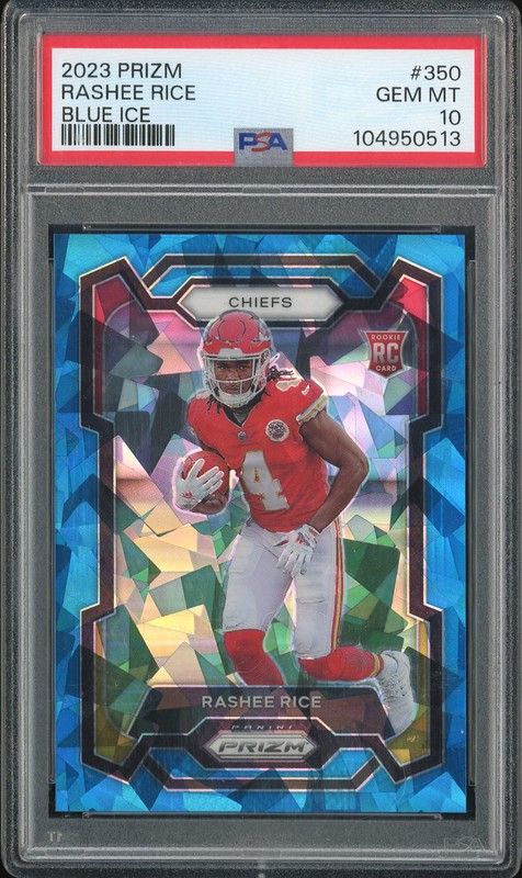 2023 Panini Prizm Rashee Rice #350 Blue Ice PSA 10