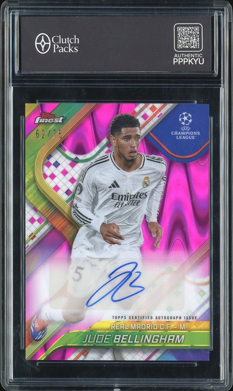 2024-25 Topps Finest Base Card Autograph Variation Jude Bellingham #BA-JU Magenta /75