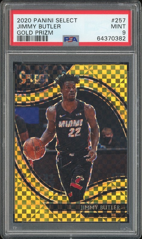 2020-21 Panini Select Courtside Jimmy Butler #257 Gold Prizm /10 PSA 9