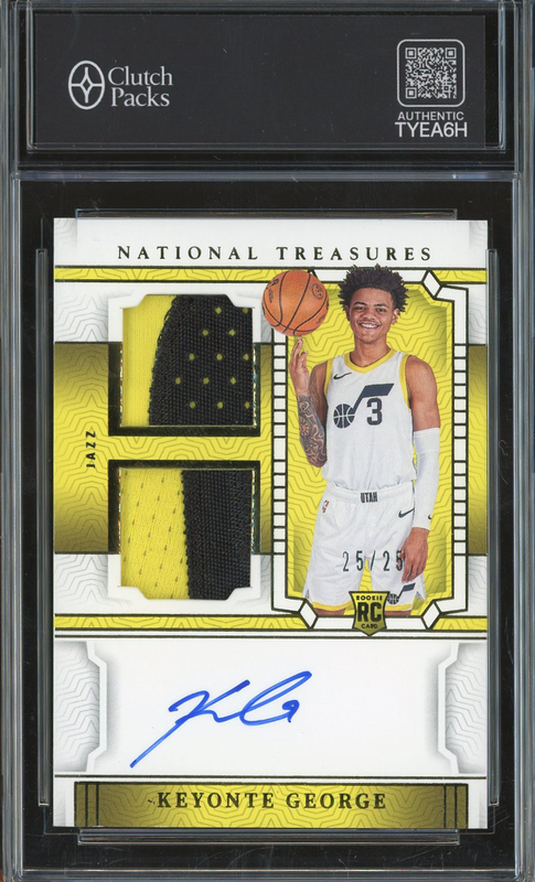 2023-24 Panini National Treasures Rookie Material Dual Autographs Keyonte George #RMD-KGE Dual Patch Auto /25