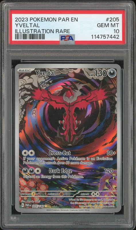 2023 Pokémon Paradox Rift Illustration Rare Yveltal #205 PSA 10