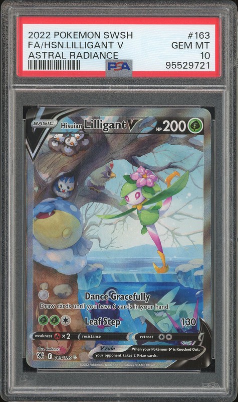 2022 Pokemon Sword & Shield Astral Radiance Full Art Hisuian Lilligant V #163 PSA 10