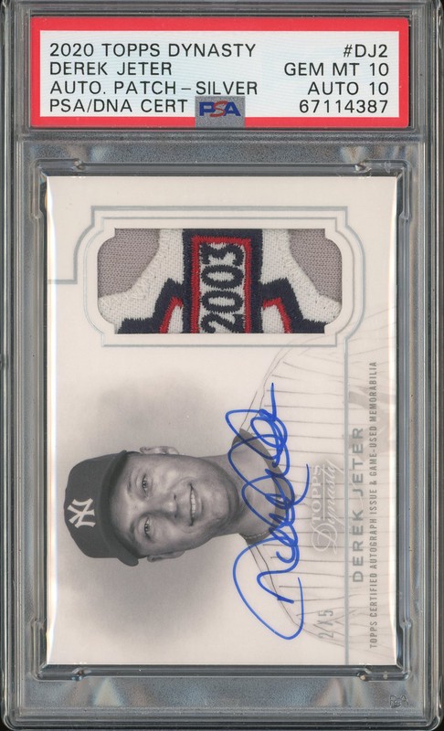 2020 Topps Dynasty Derek Jeter #DJ2 Silver Auto Patch /5 PSA 10