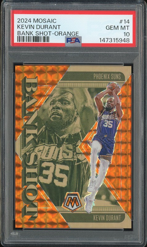2024-25 Mosaic Bank Shot Kevin Durant #14 Orange /49 PSA 10