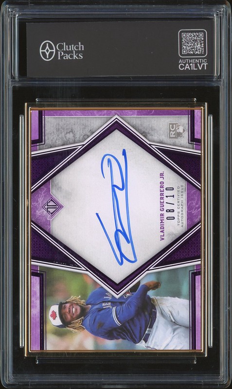 2019 Topps Transcendent Vladimir Guerrero Jr. #TCVA-VGJ Purple Framed Rookie Autograph /10