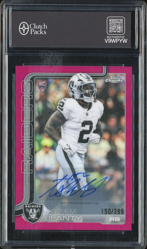 2025 Topps Chrome Rookies Autograph Variation Ashton Jeanty #RA-AJ Pink /399