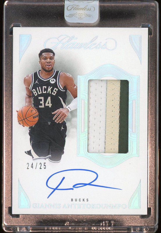 2024-25 Panini Flawless Vertical Patch Autographs Giannis Antetokounmpo #VPA-GAB /25