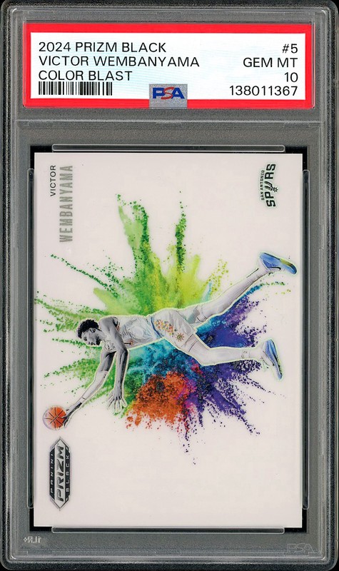2024 Panini Prizm Black Color Blast Victor Wembanyama #5 PSA 10