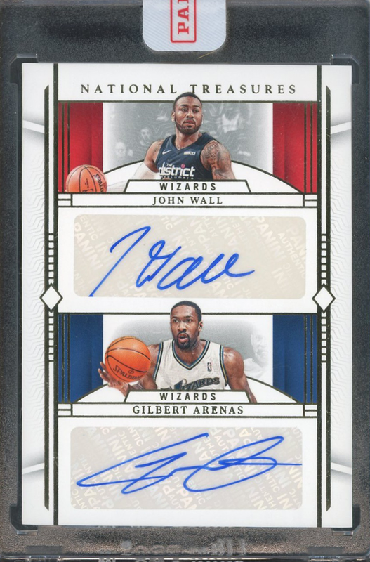2023-24 Panini National Treasures Dual Autographs John Wall / Gilbert Arenas #AD-WWZ Holo Gold /10
