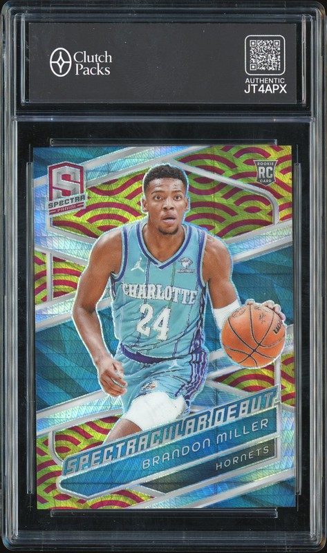 2023-24 Panini Spectra Spectacular Debut Brandon Miller #193 International Red Yellow /49