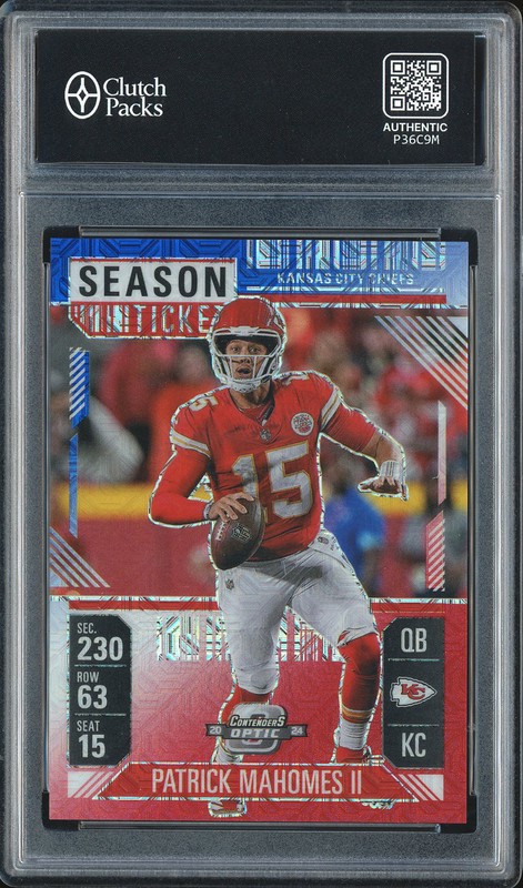 2024 Panini Contenders Optic Season Ticket Patrick Mahomes II #27 Blue Scope /13