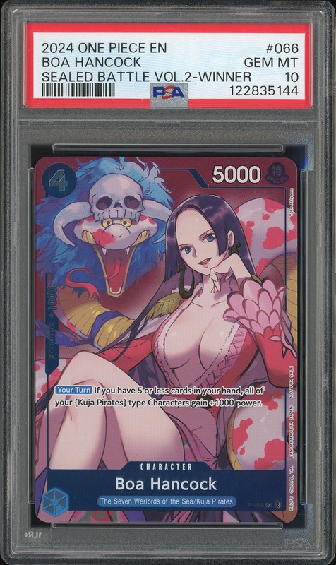 One Piece Boa Hancock #P-066 Sealed Battle Vol.2-Winner Promo PSA 10