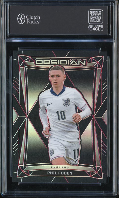 2024-25 Panini Obsidian Phil Foden #81 Electric Etch Red Flood /12