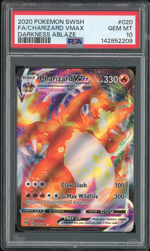 2020 Pokemon SWSH Darkness Ablaze Charizard VMAX #020 PSA 10