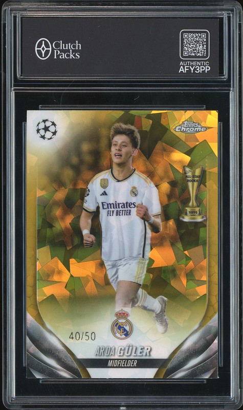 2023-24 Topps Chrome All-Star Rookie Arda Guler #152 Gold Sapphire /50