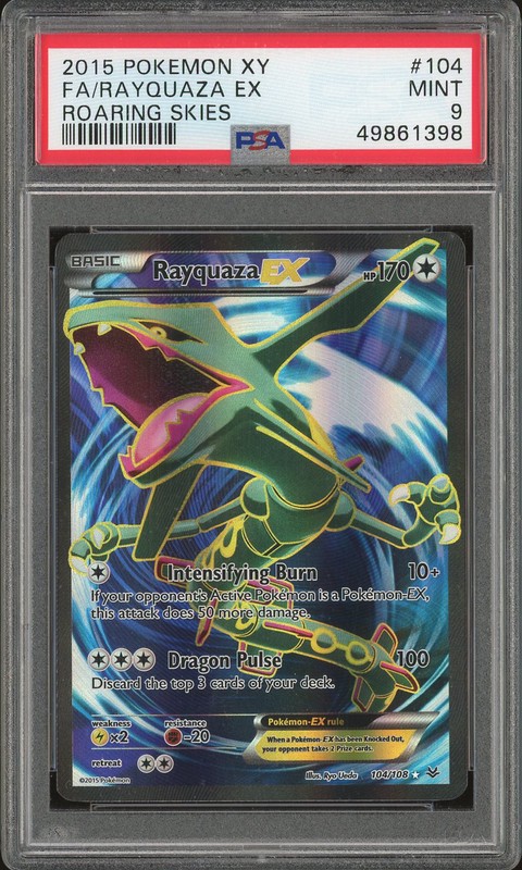 2015 Pokemon XY Roaring Skies Rayquaza EX #104 Full Art PSA 9