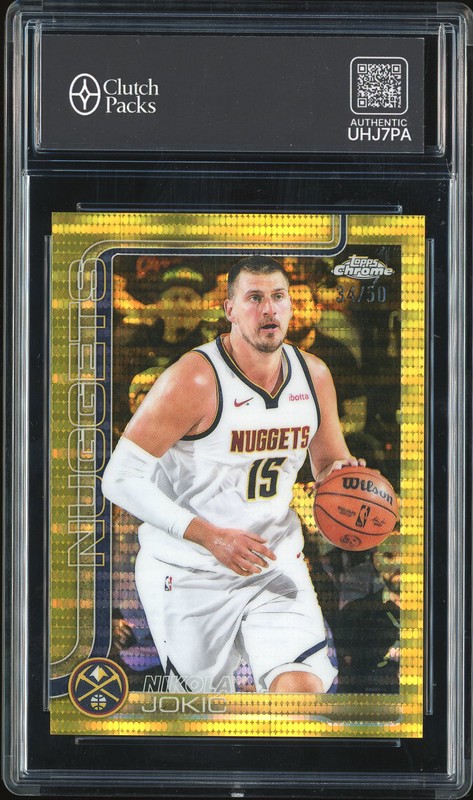 2025 Topps Chrome Nikola Jokić #25 Gold Pulsar Refractor /50