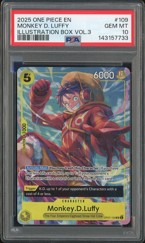 One Piece Monkey D. Luffy #OP07-109 500 Years in the Future SR PSA 10