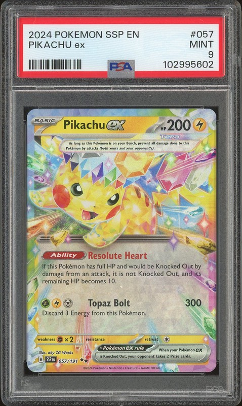 2024 Pokemon Scarlet & Violet - Surging Sparks Pikachu ex (Tera) #057/191 PSA 9