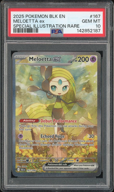 2025 Pokemon Black & White English Meloetta ex #167 Special Illustration Rare PSA 10