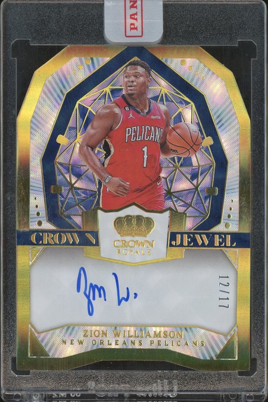 2023-24 Panini Crown Royale Crown Jewel Signatures Zion Williamson #CJ-ZIW Gold /17