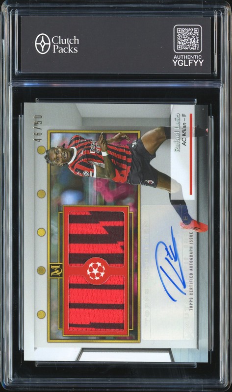 2024-25 Topps Museum Collection Signature Swatches Dual Relic Autograph Card Rafael Leão #SSR-LE /50